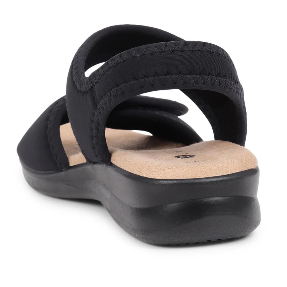 Adjustable Touch-Fasten Sandals - POLY39003 / 325 314 - Black - Image 3