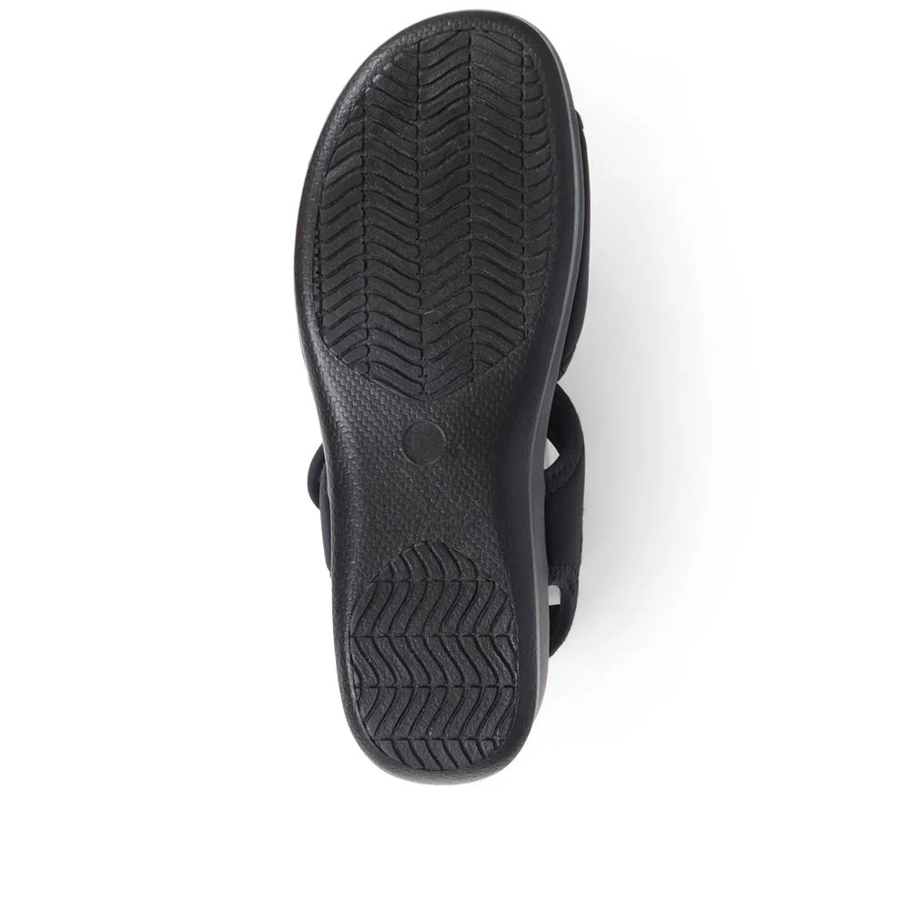 Adjustable Touch-Fasten Sandals - POLY39003 / 325 314 - Black - Image 4