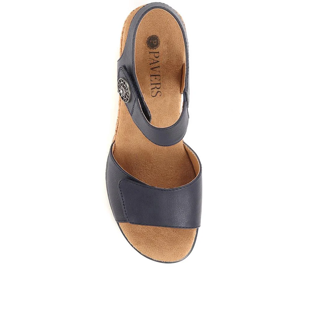 Adjustable Wedge Sandals - WBINS35160 / 321 805 - Navy - Image 4