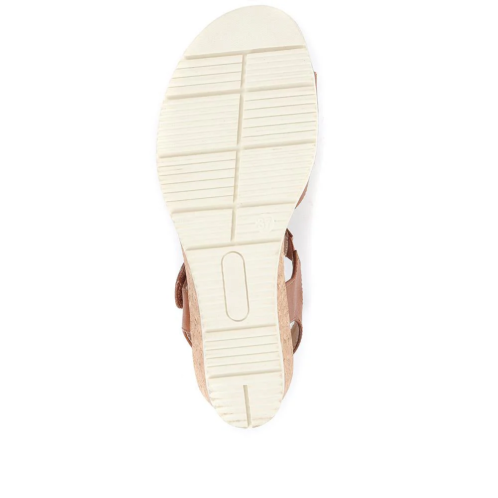 Adjustable Wedge Sandals - WBINS35160 / 321 805 - Tan - Image 5