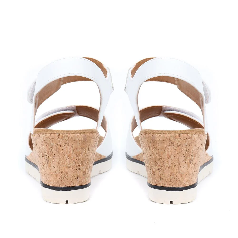 Adjustable Wedge Sandals - WBINS35160 / 321 805 - White - Image 4