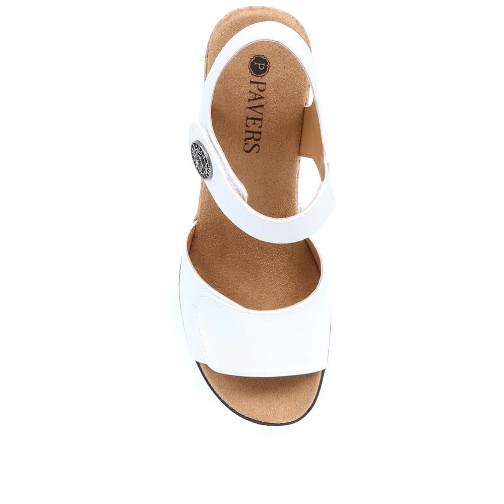 Adjustable Wedge Sandals - WBINS35160 / 321 805 - White - Image 5