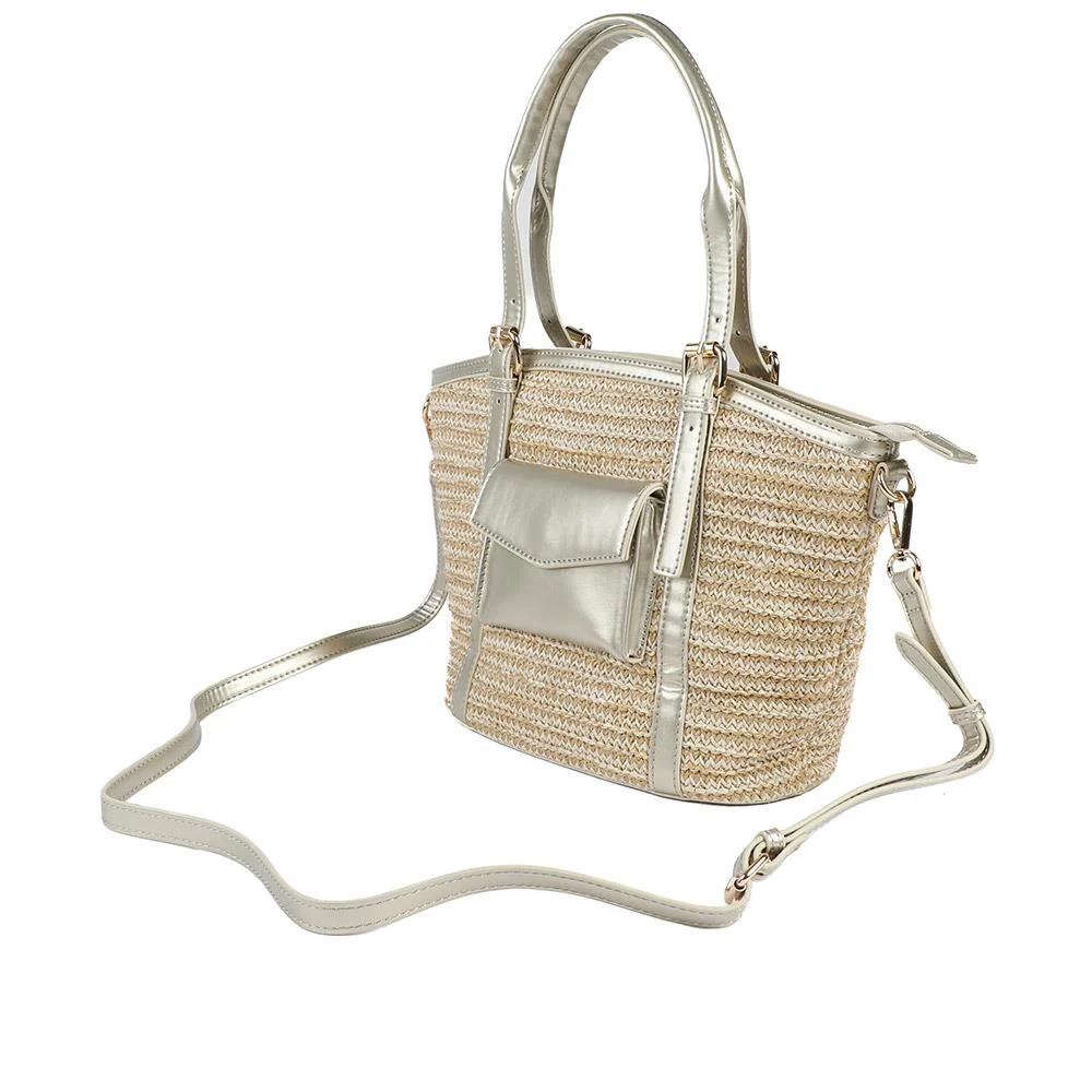 Adjustable Woven Tote Bag - RIM43001 / 329 298 - Gold - Image 4