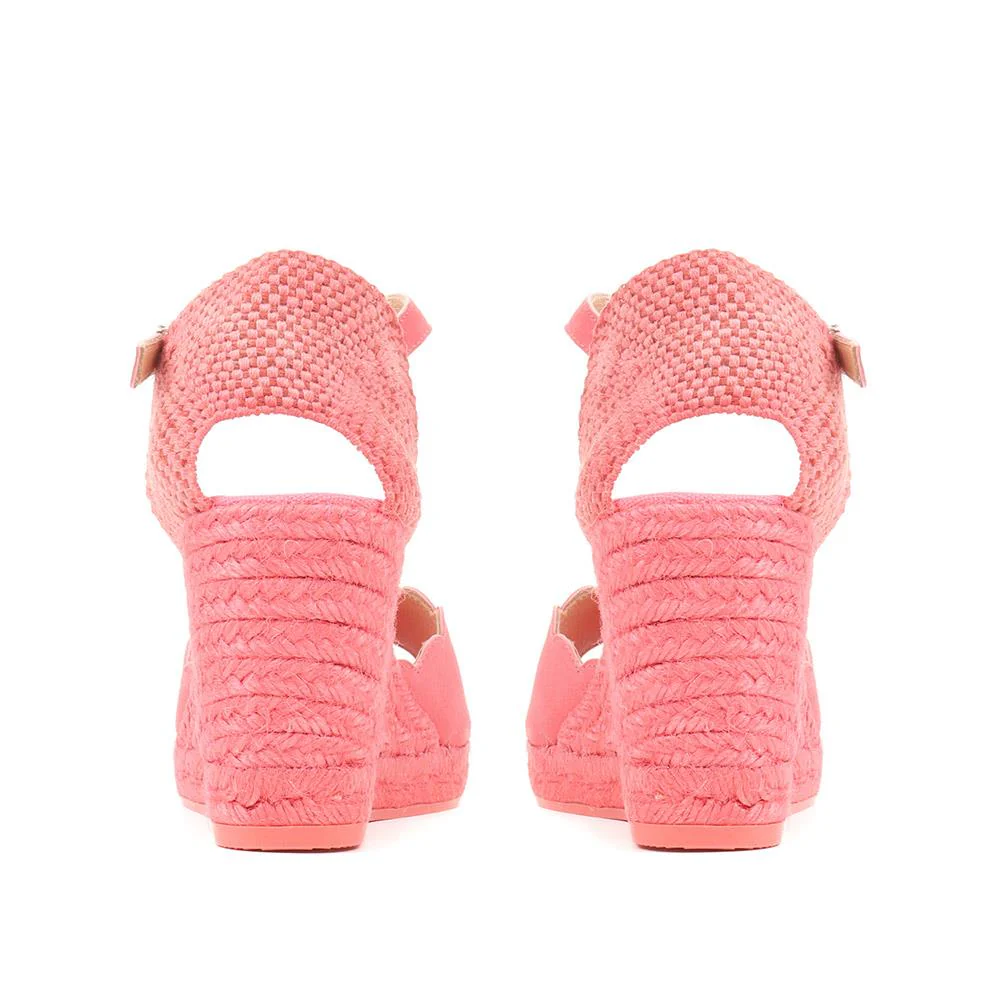Alejandra Espadrille Wedge Sandals - ALEJANDRA / 322 055 - Coral - Image 3