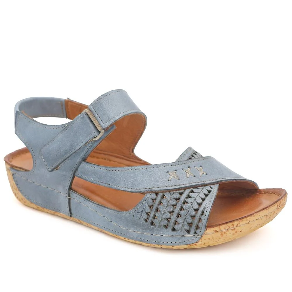 All Leather Adjustable Fasten Sandals - KARY43000 / 329 409