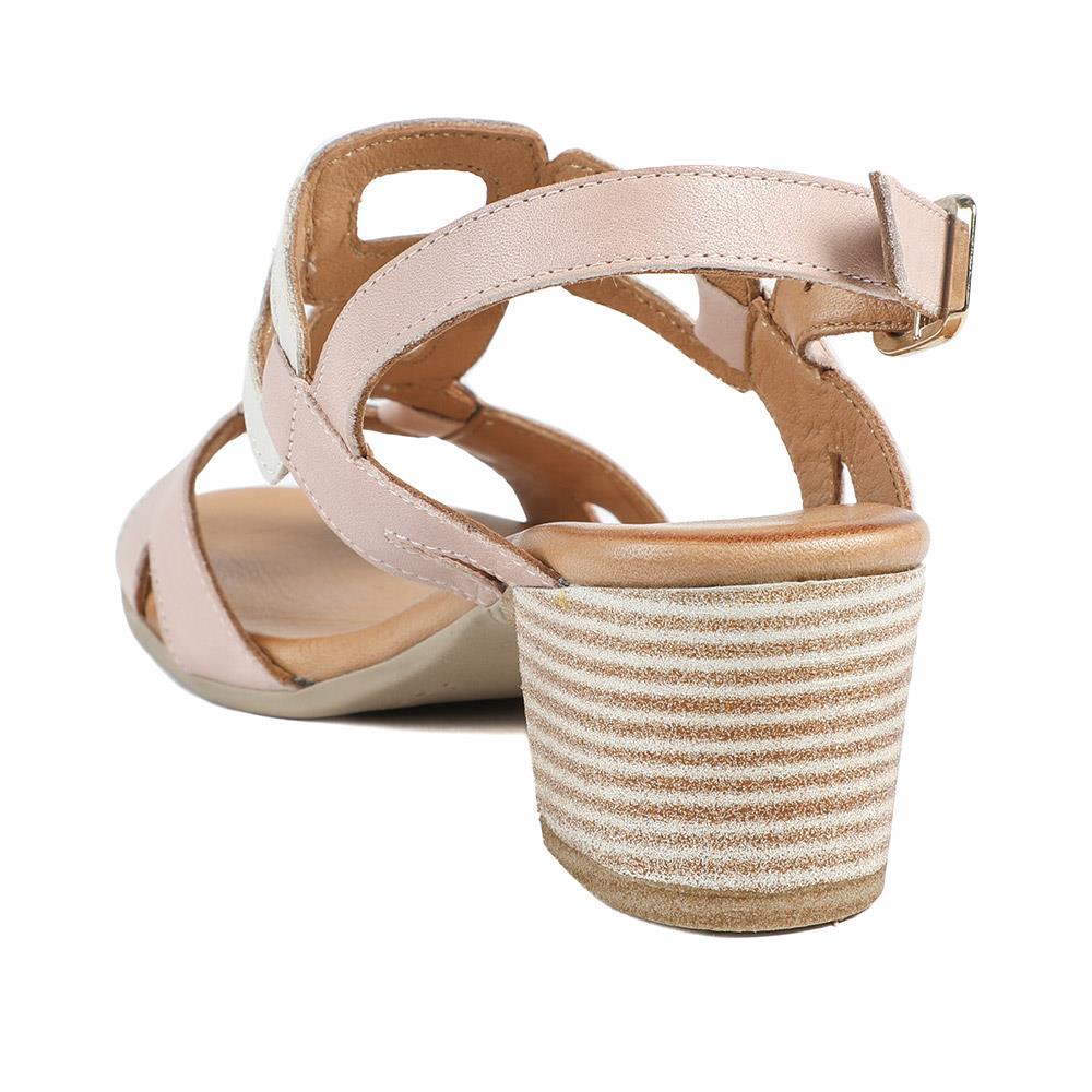 All Leather Block Heel Sandals - MAGO43000 / 329 390 - Nude - Image 4