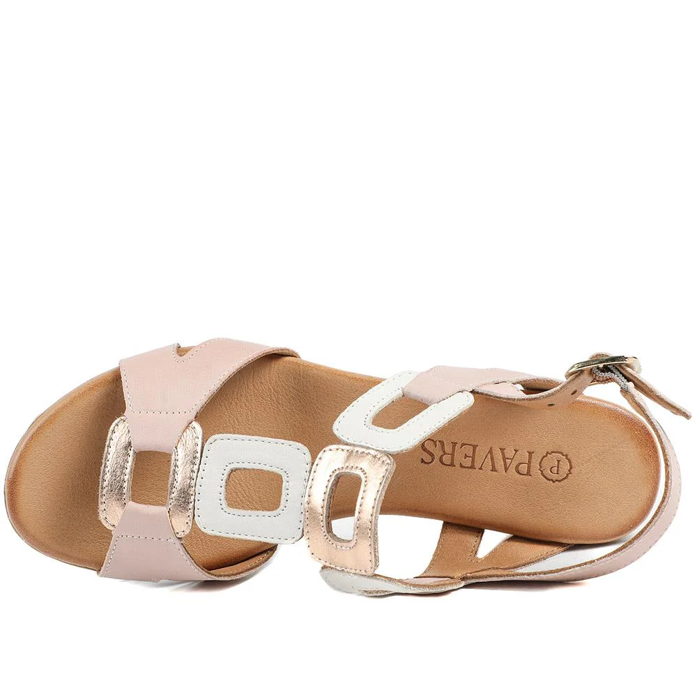 All Leather Block Heel Sandals - MAGO43000 / 329 390 - Nude - Image 5