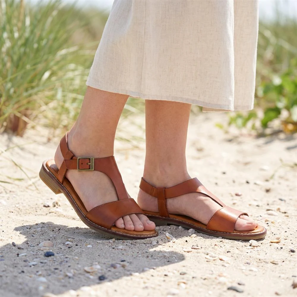 All-Leather Buckled Sandals - PERSI41001 / 327 543 - Tan - Image 2