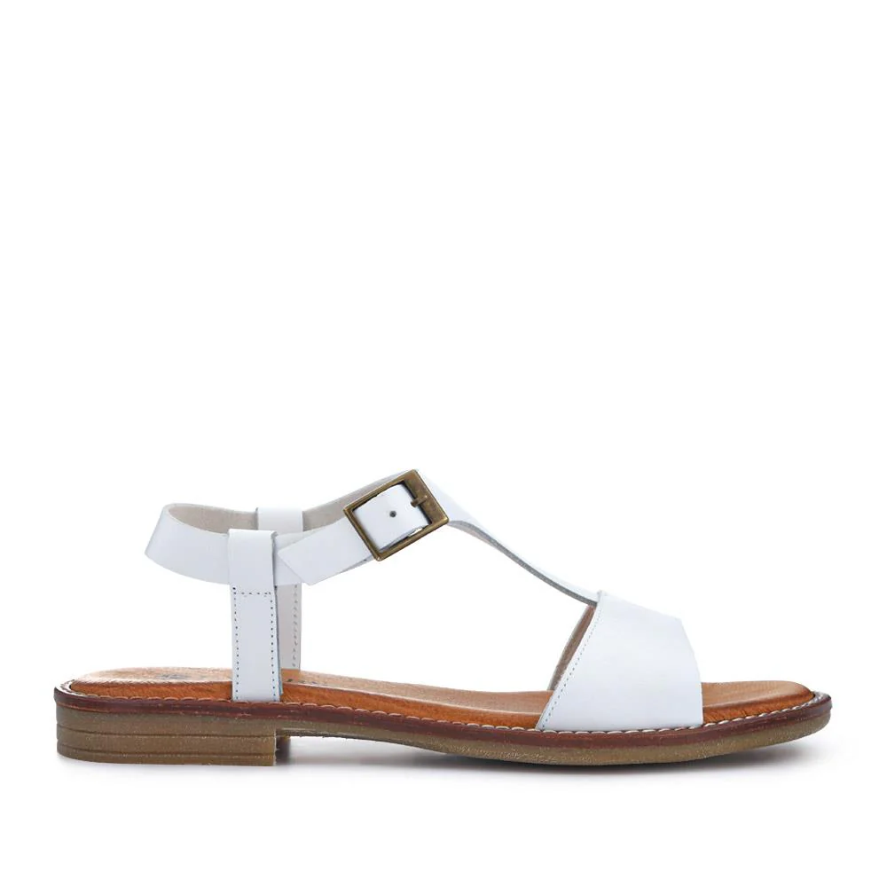 All-Leather Buckled Sandals - PERSI41001 / 327 543 - White - Image 3