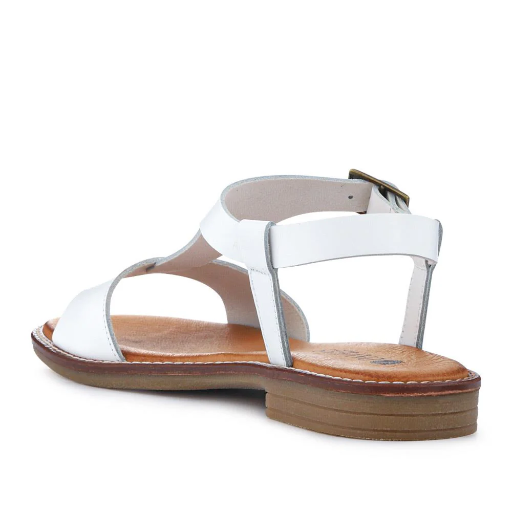 All-Leather Buckled Sandals - PERSI41001 / 327 543 - White - Image 4