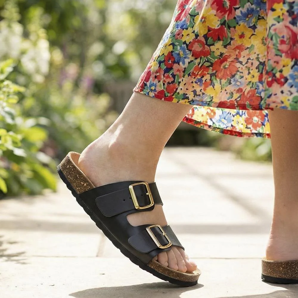All-Leather Casual Mule Sandals - PATRI39010 / 326 633 - Black - Image 2