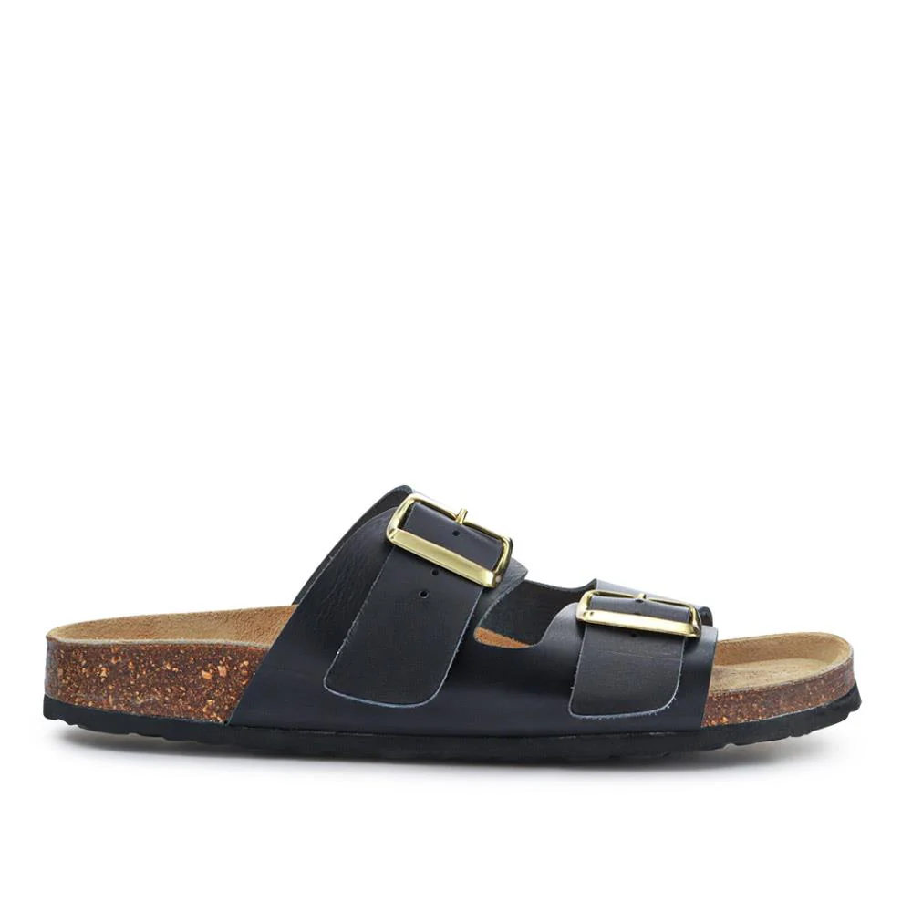 All-Leather Casual Mule Sandals - PATRI39010 / 326 633 - Black - Image 3