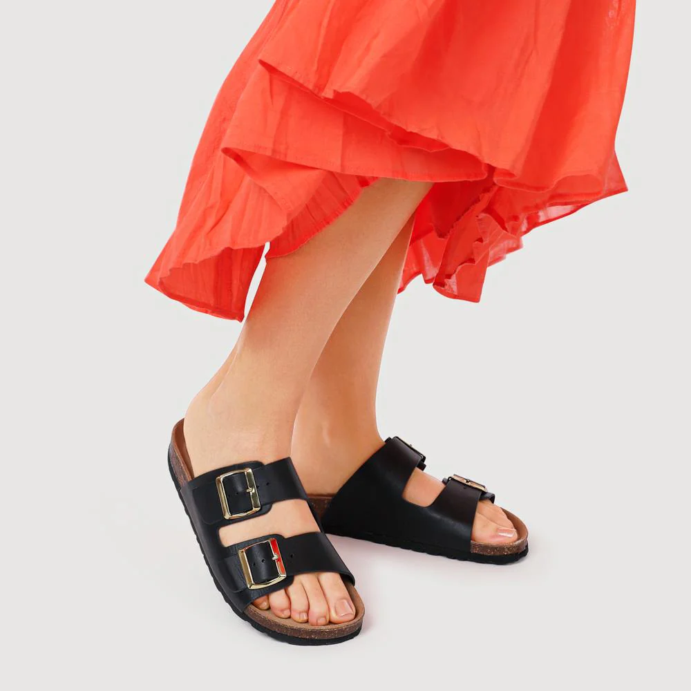 All-Leather Casual Mule Sandals - PATRI39010 / 326 633 - Black - Image 6