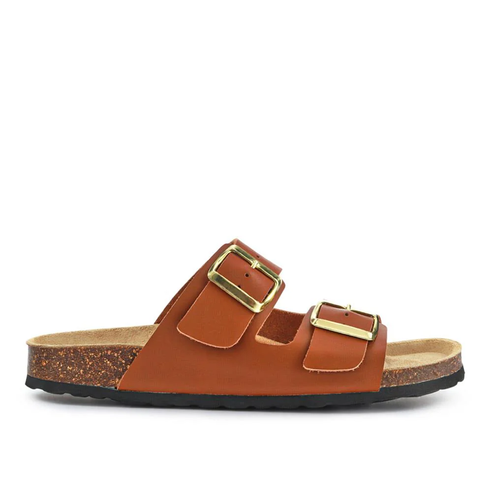 All-Leather Casual Mule Sandals - PATRI39010 / 326 633 - Tan - Image 3