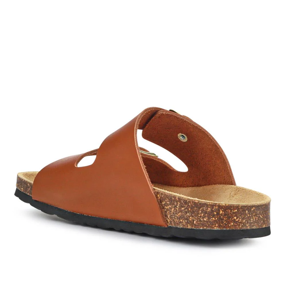 All-Leather Casual Mule Sandals - PATRI39010 / 326 633 - Tan - Image 4