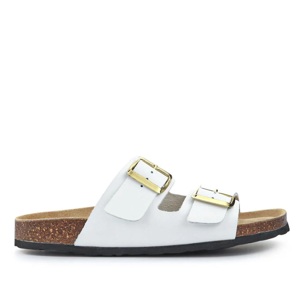 All-Leather Casual Mule Sandals - PATRI39010 / 326 633 - White - Image 3