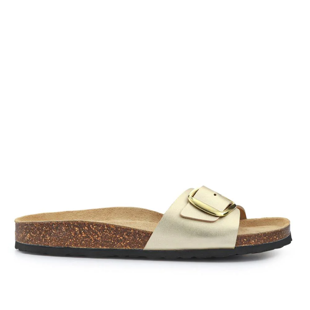 All-Leather Slip-On Mules - PATRI39014 / 326 634 - Gold - Image 3