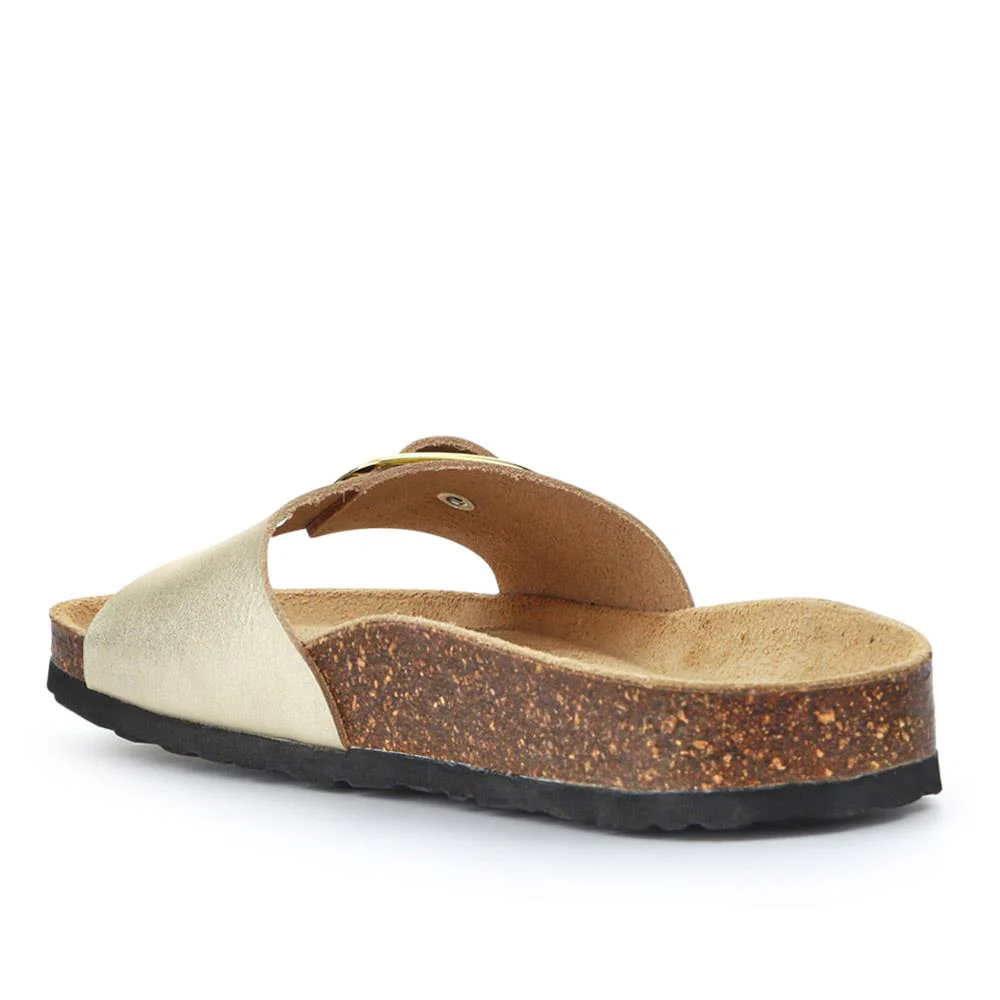All-Leather Slip-On Mules - PATRI39014 / 326 634 - Gold - Image 4