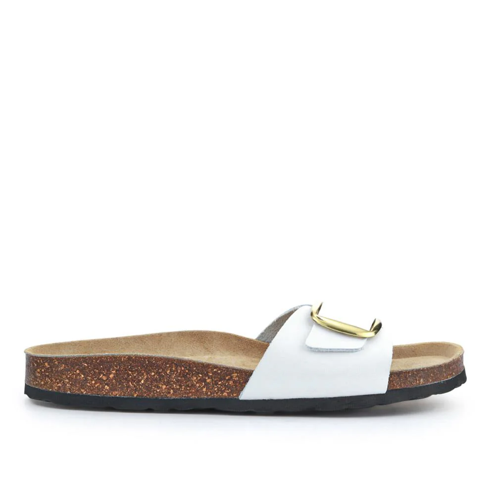 All-Leather Slip-On Mules - PATRI39014 / 326 634 - White - Image 3