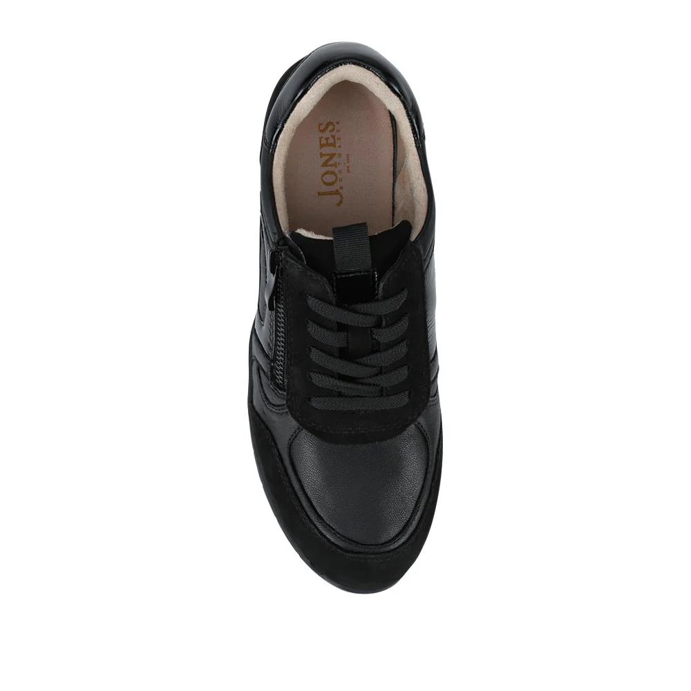 Alvira Wide Fit Leather Trainers - ALVIRA / 328 052 - Black - Image 4