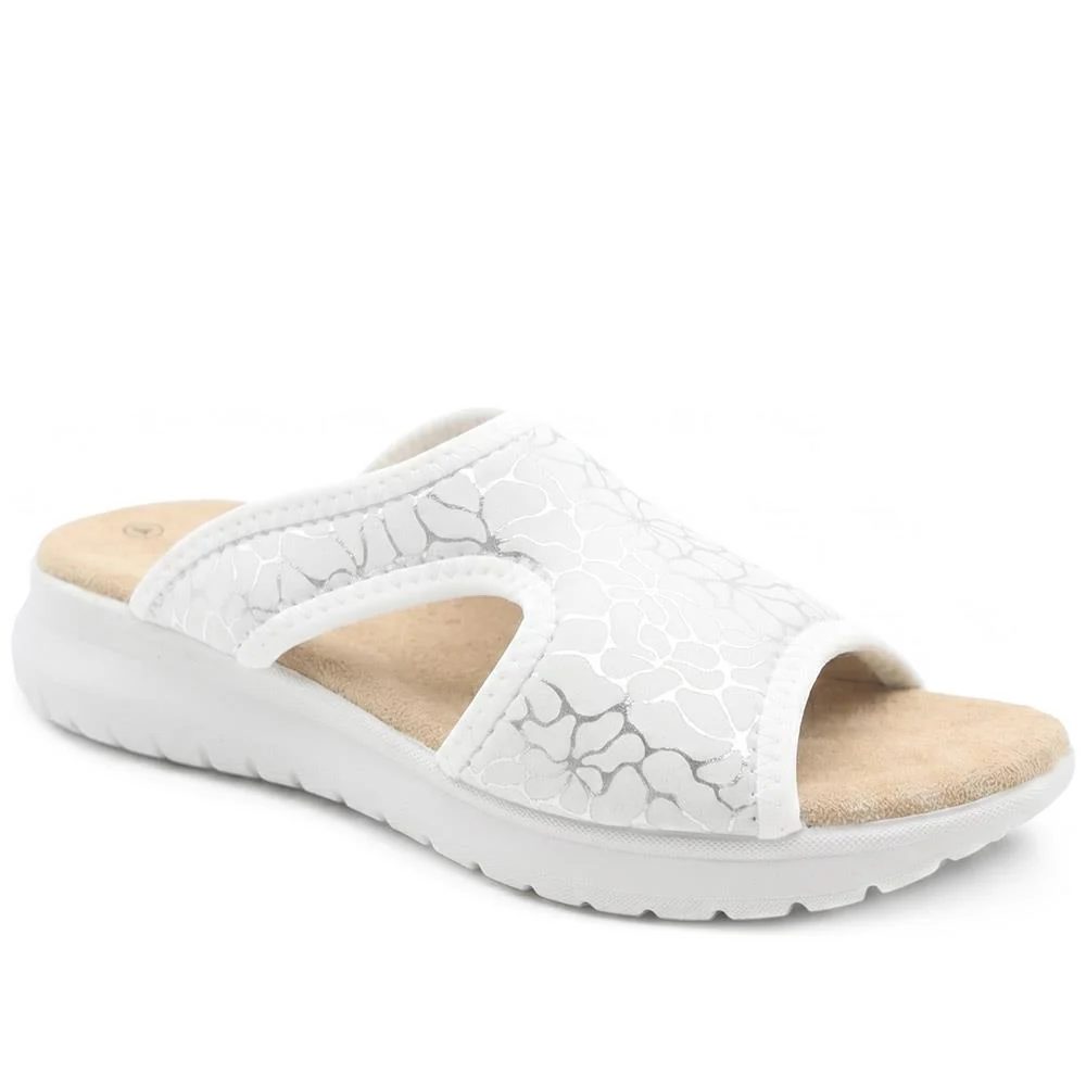 Anatomic Self Moulding Cushioned Mule Sandals - POLY43003 / 329 042 - White