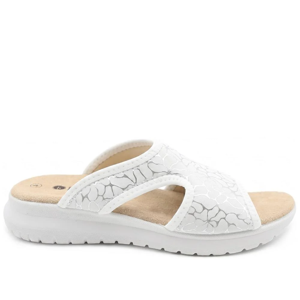 Anatomic Self Moulding Cushioned Mule Sandals - POLY43003 / 329 042 - White - Image 2