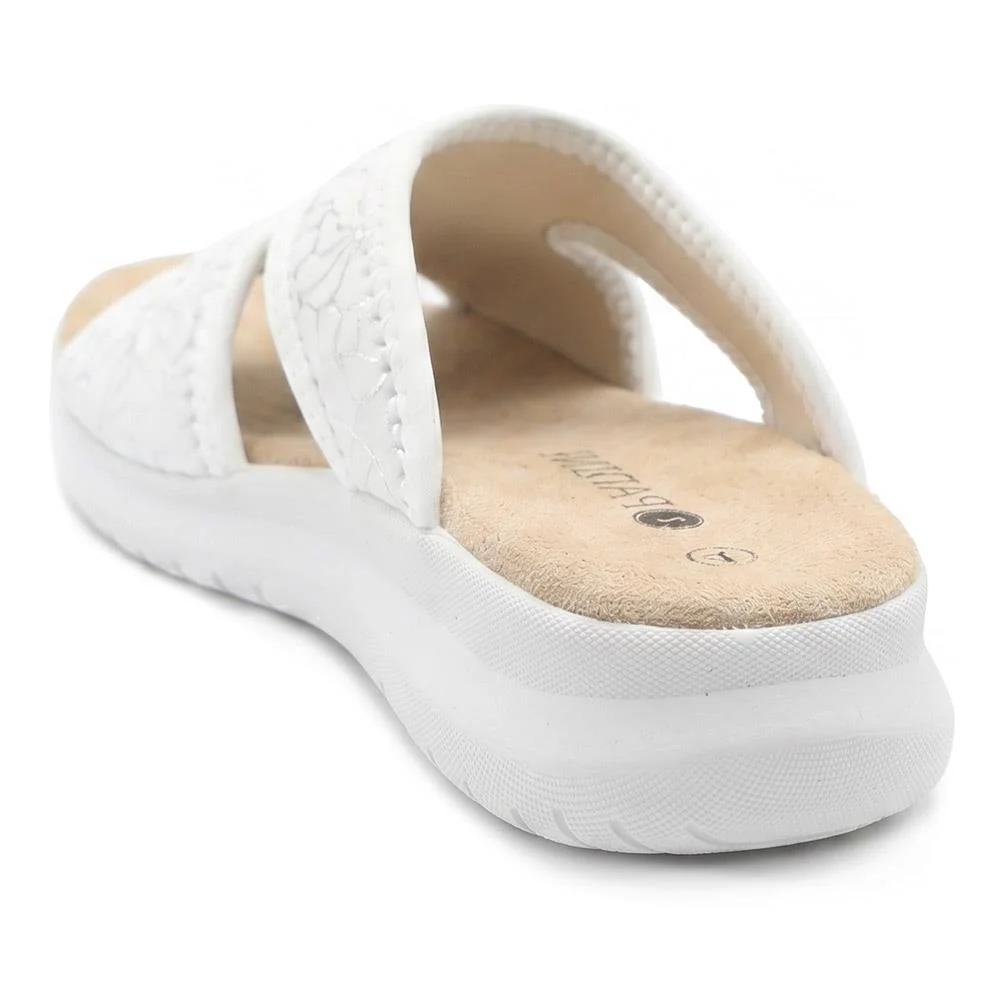Anatomic Self Moulding Cushioned Mule Sandals - POLY43003 / 329 042 - White - Image 3