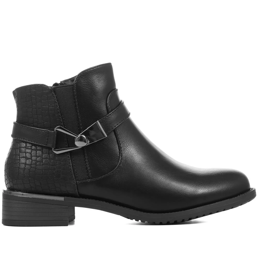 Ankle Boots with Metallic Buckle - BELWOIL32017 / 319 008 - Black - Image 2