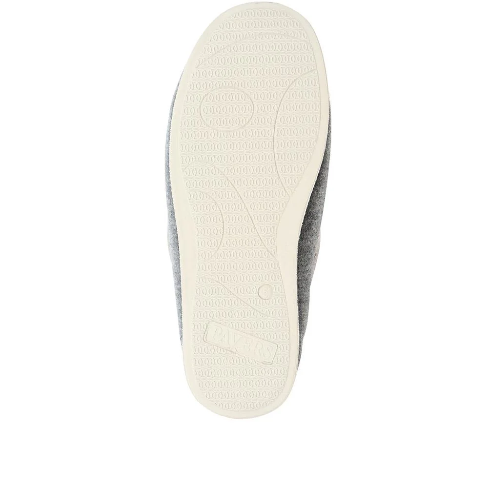 Wide Fit Cosy Antibacterial Full Slippers - QING32013 / 319 075 - Grey - Image 4