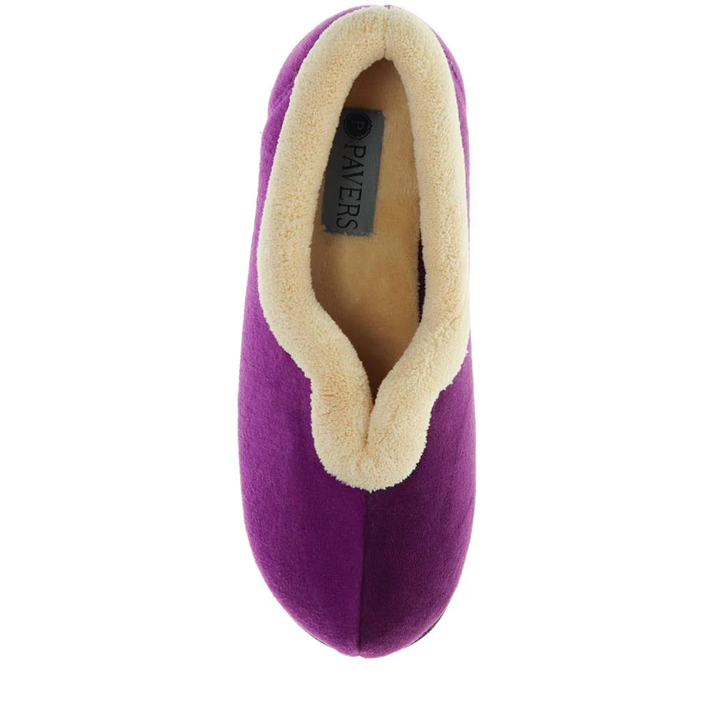 Wide Fit Cosy Antibacterial Full Slippers - QING32013 / 319 075 - Purple - Image 4