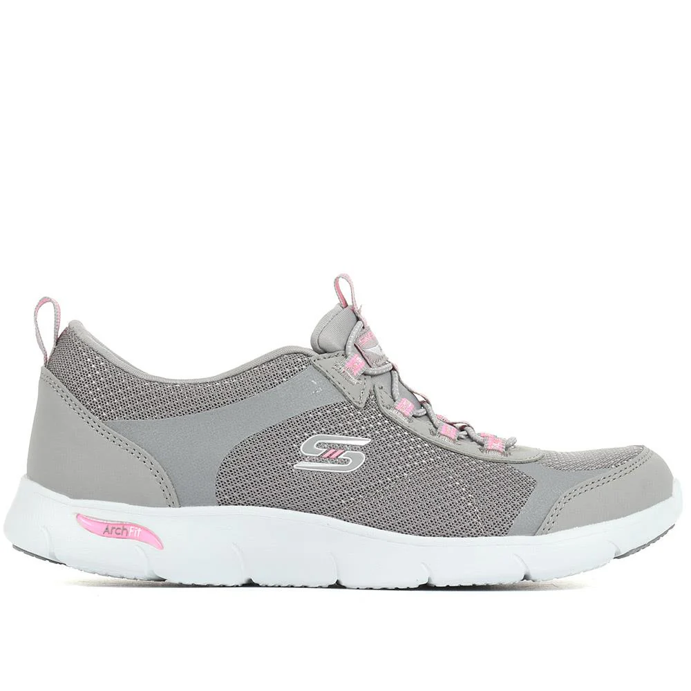 Skechers Arch Fit Refine Her Best Trainers - SKE35086 / 321 383 - Grey-Pink - Image 2