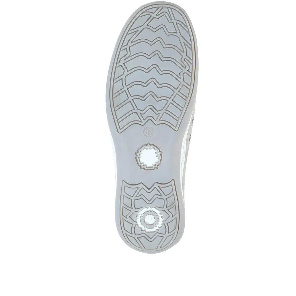 Wide Fit Leather Arch Support Trainers - BRK32001 / 318 638 - Grey Floral - Image 8