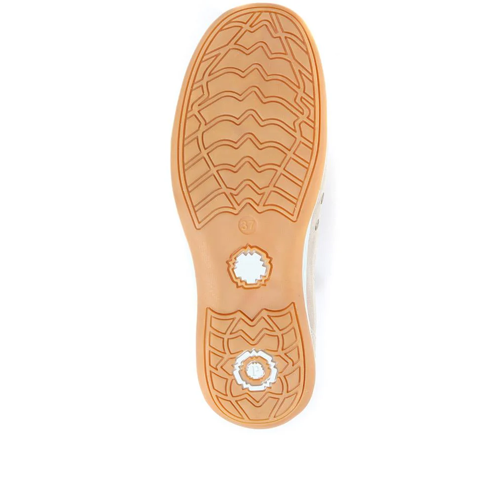 Wide Fit Leather Arch Support Trainers - BRK32001 / 318 638 - Stone - Image 6