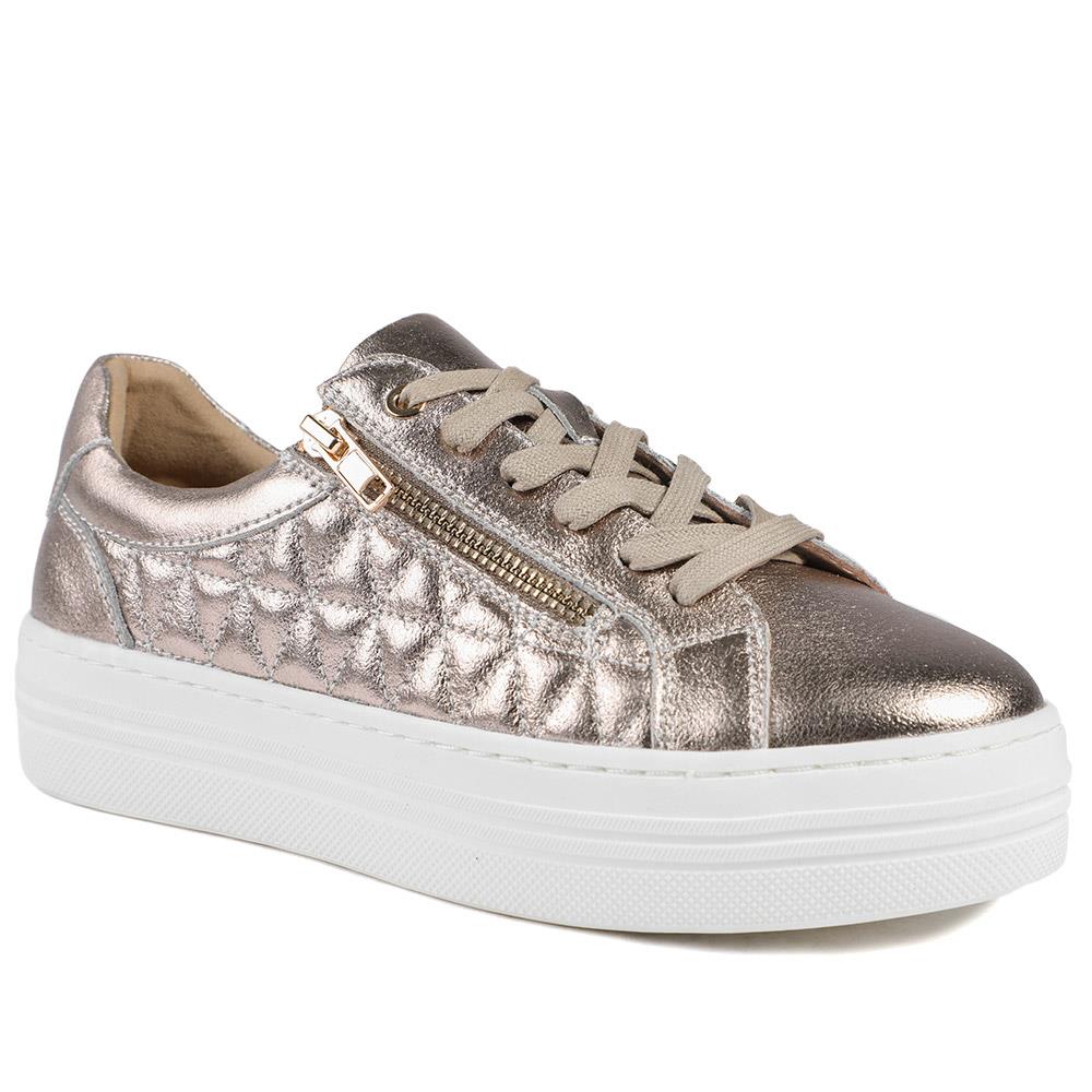 Arianna Quilted Leather Zip & Lace Trainers - ARRIANA / 329 009