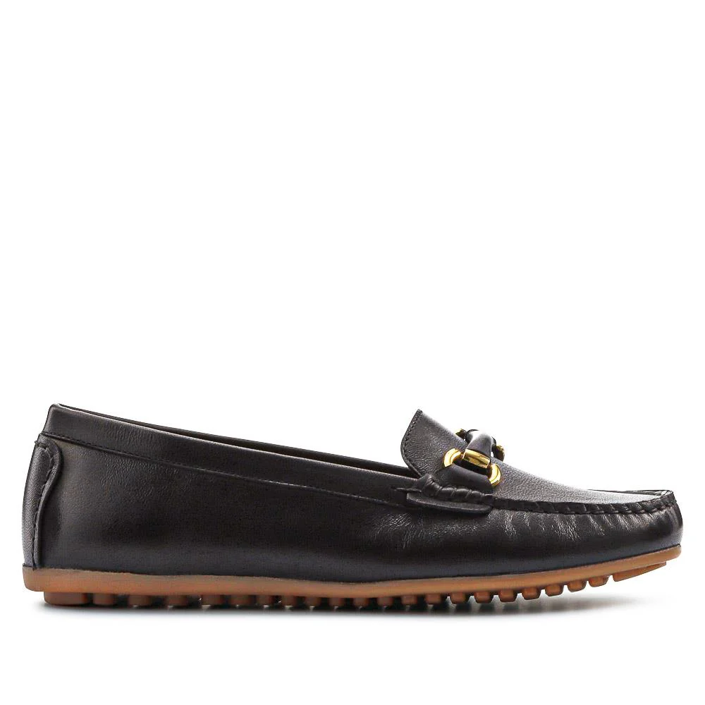 Athikia Leather Slip-On Shoes - ATHIKIA / 327 109 - Black - Image 4