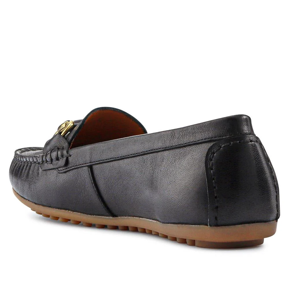 Athikia Leather Slip-On Shoes - ATHIKIA / 327 109 - Black - Image 5