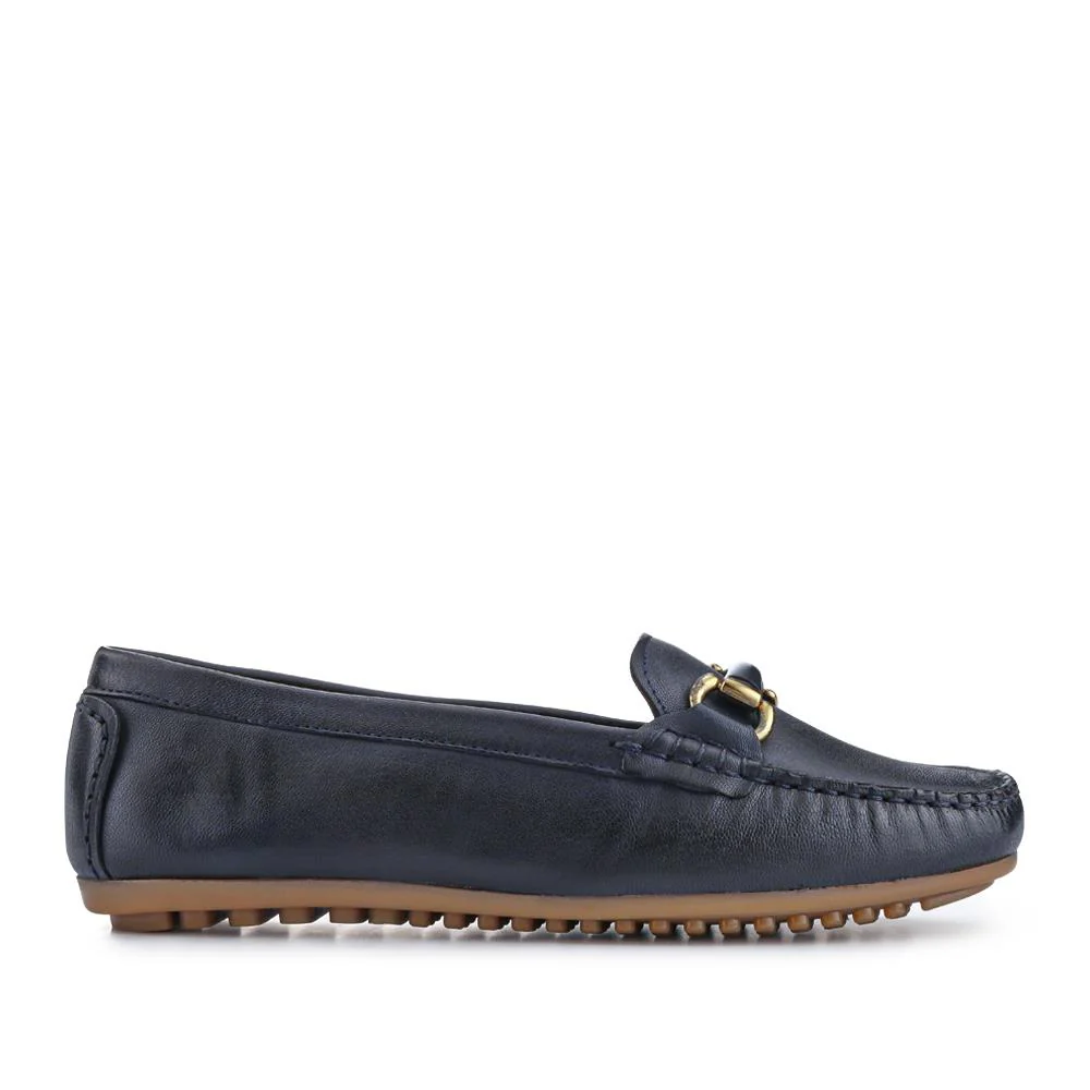 Athikia Leather Slip-On Shoes - ATHIKIA / 327 109 - Navy - Image 2
