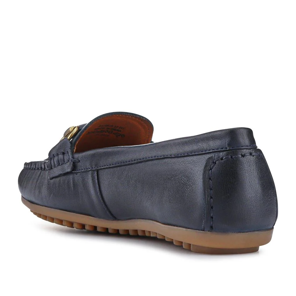 Athikia Leather Slip-On Shoes - ATHIKIA / 327 109 - Navy - Image 3