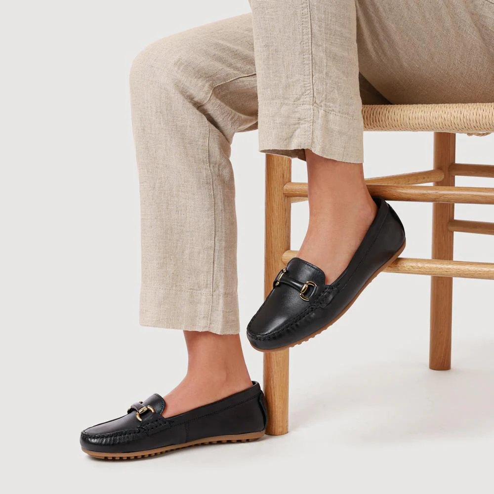 Athikia Leather Slip-On Shoes - ATHIKIA / 327 109 - Navy - Image 5