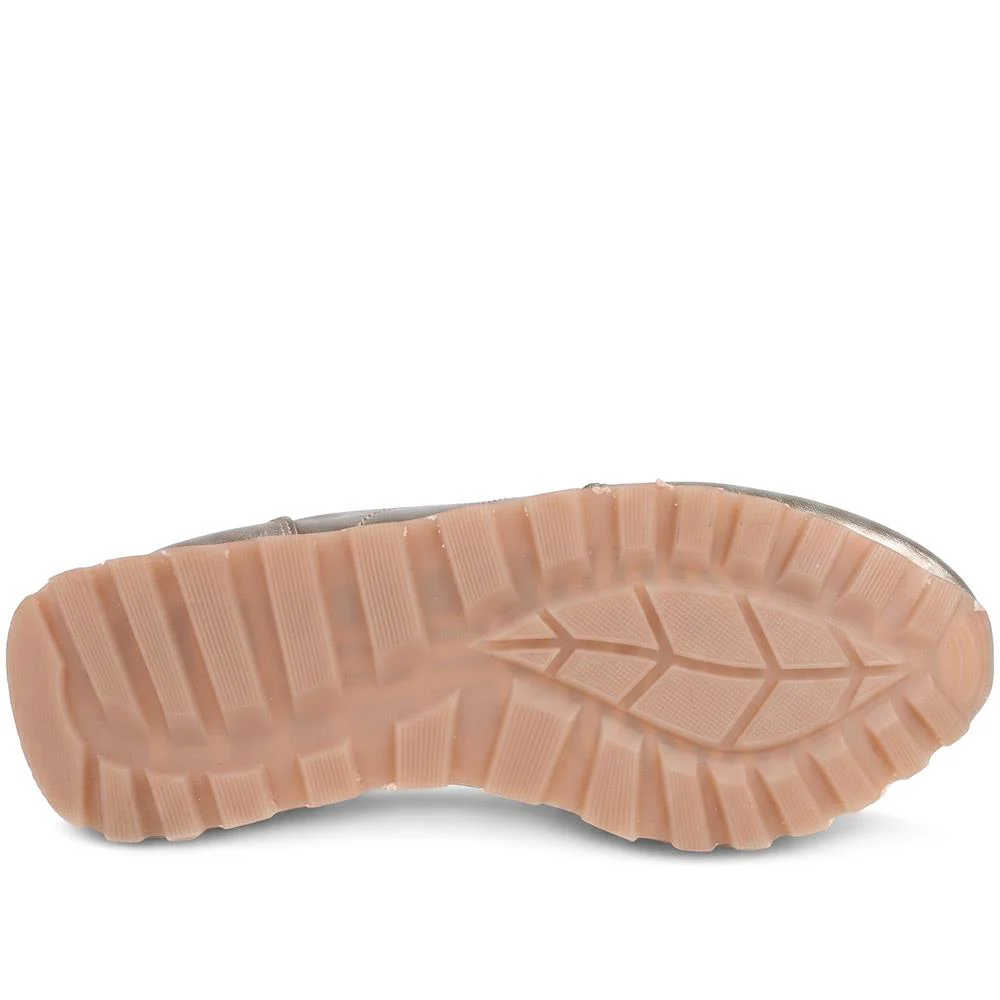 Avelina Leather Zip & Lace Trainers - AVELINA / 329 401 - Metallic - Image 5