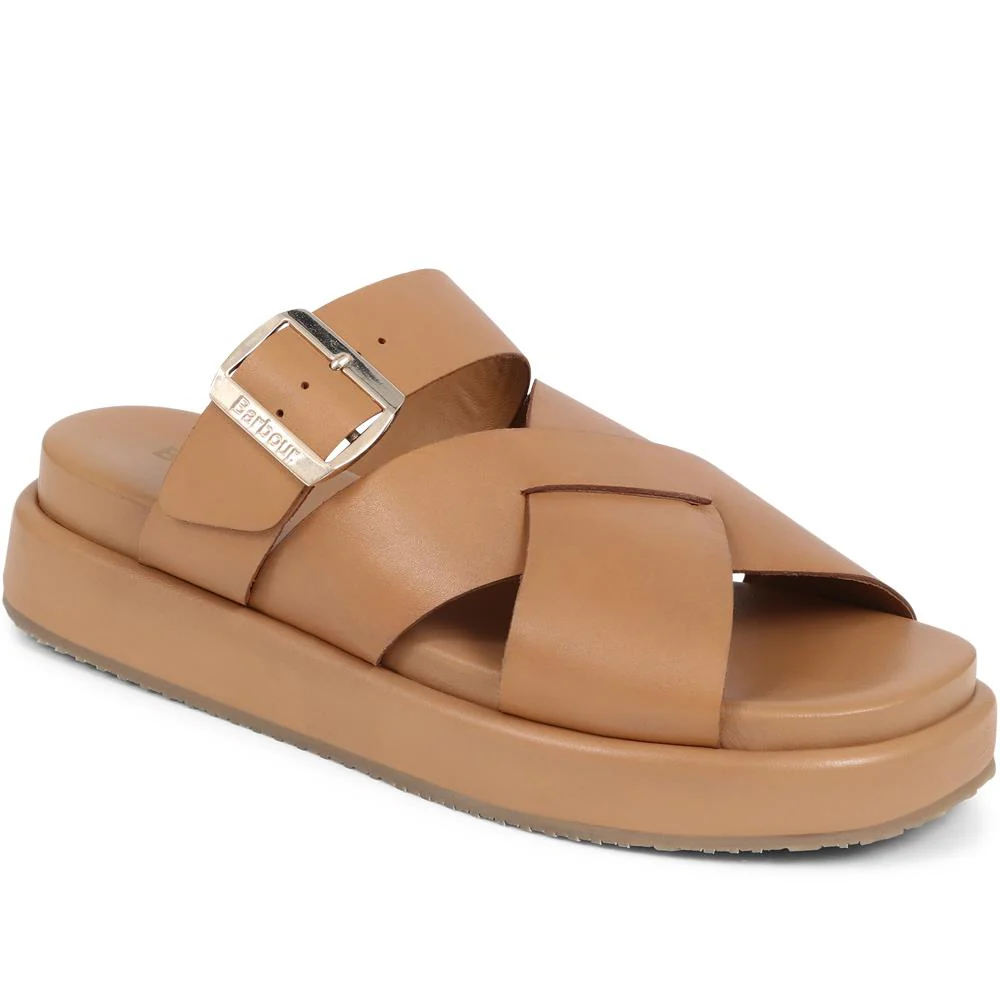 Barbour Annalise Leather Mule Sandals - BARBR39508 / 324 822 - Tan