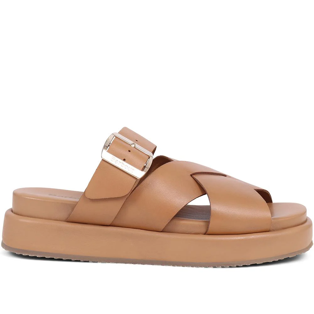 Barbour Annalise Leather Mule Sandals - BARBR39508 / 324 822 - Tan - Image 2