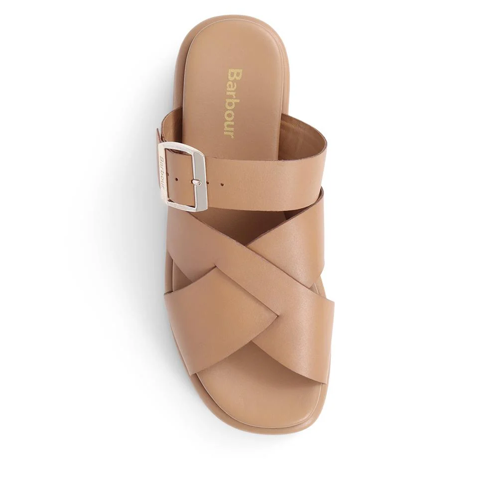 Barbour Annalise Leather Mule Sandals - BARBR39508 / 324 822 - Tan - Image 5