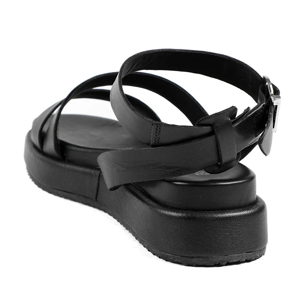 Barbour Ivy Leather Sandals - BARBR42511 / 329 030 - Black - Image 3