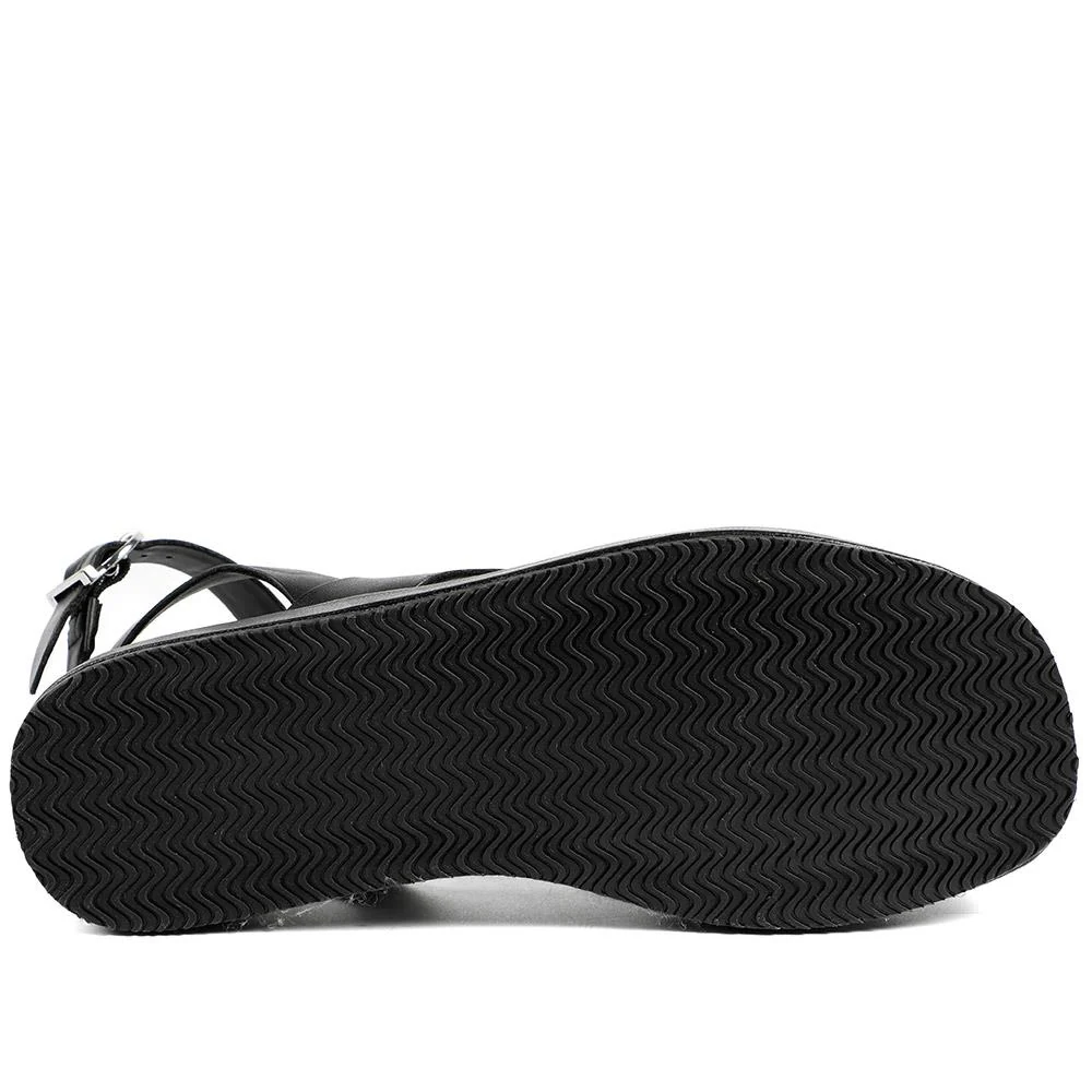 Barbour Ivy Leather Sandals - BARBR42511 / 329 030 - Black - Image 5