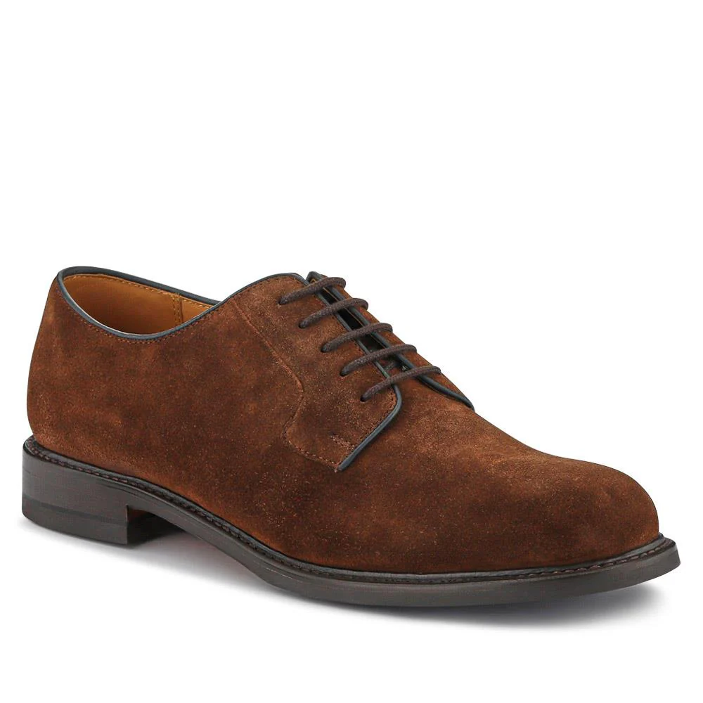 Barnes Goodyear Welt Leather Lace-Up Shoes - BARNES / 327 073 - Brown Suede