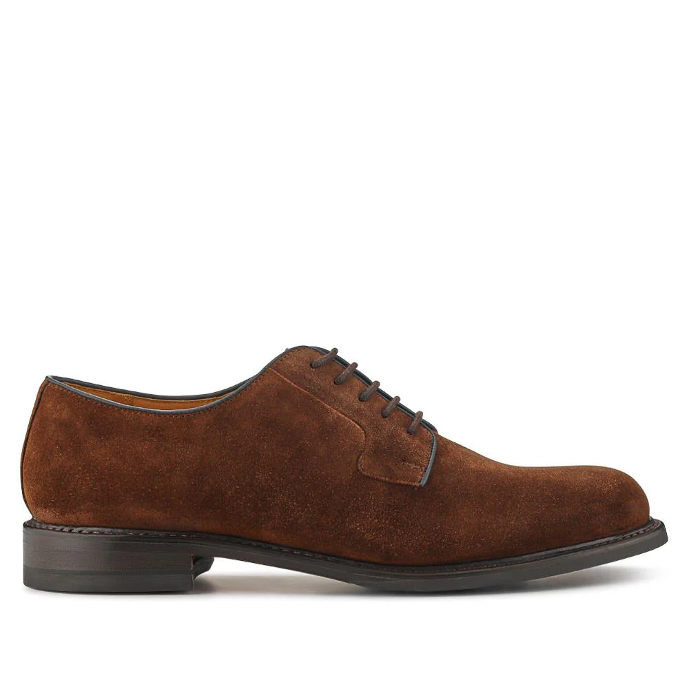 Barnes Goodyear Welt Leather Lace-Up Shoes - BARNES / 327 073 - Brown Suede - Image 2