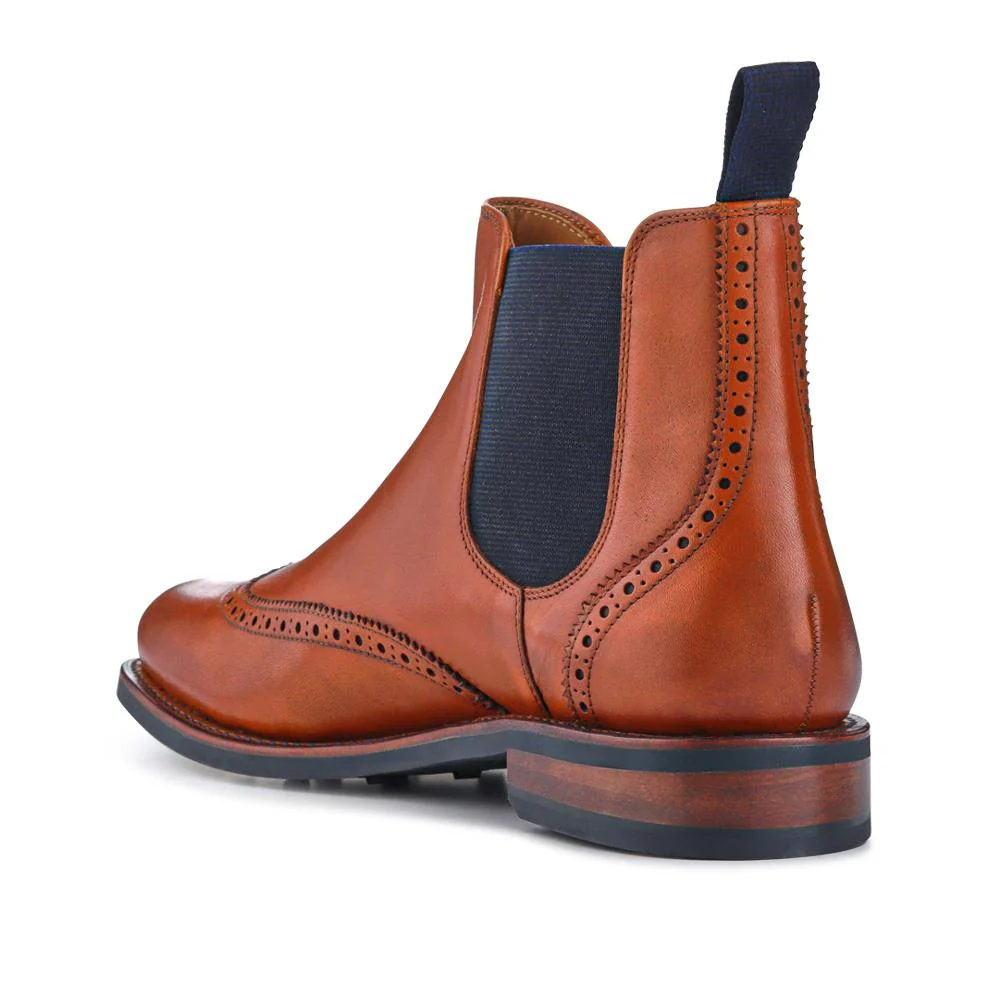 Barrett Goodyear Welted Leather Wingtip Boots - BARRETT / 327 962 - British Tan - Image 3