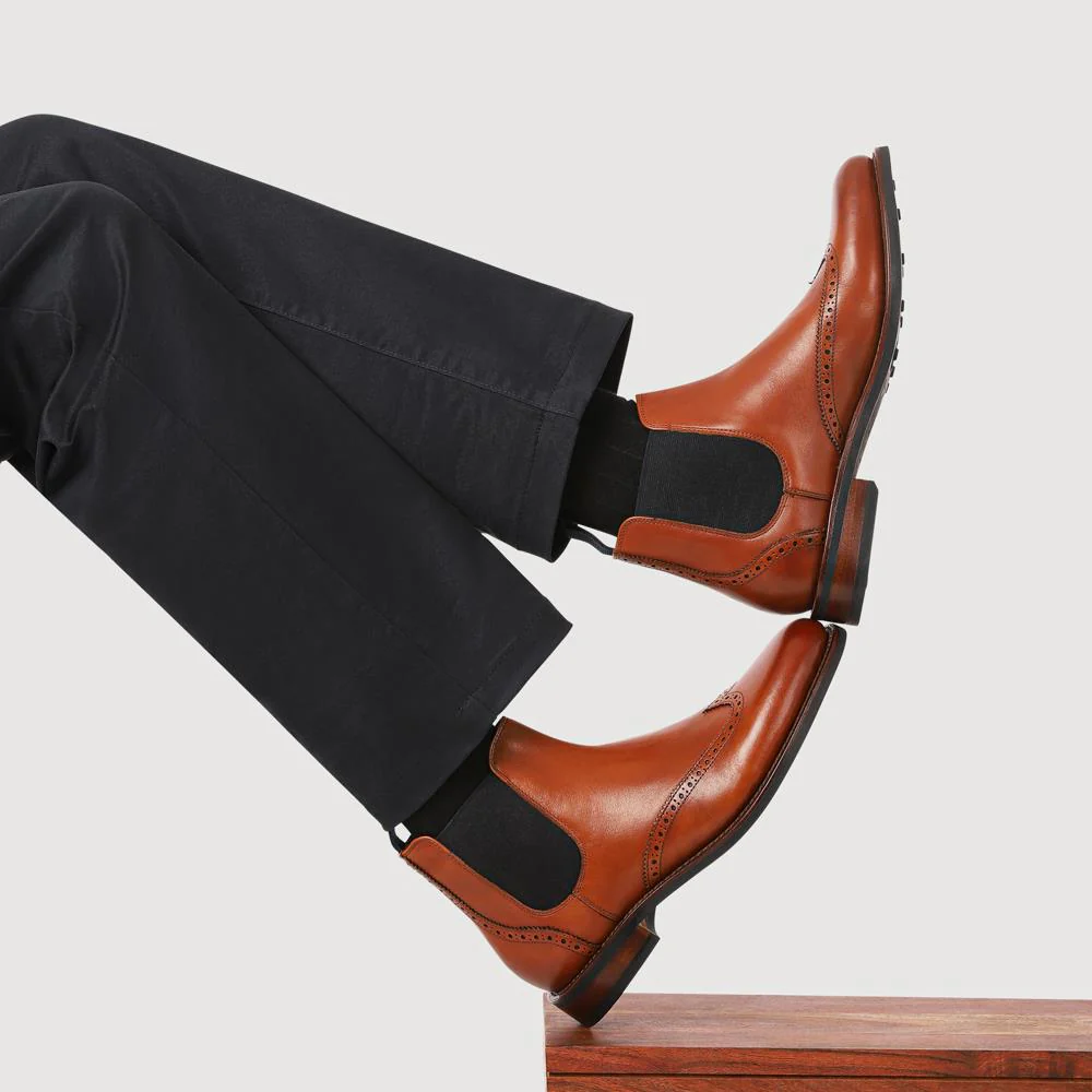 Barrett Goodyear Welted Leather Wingtip Boots - BARRETT / 327 962 - British Tan - Image 5