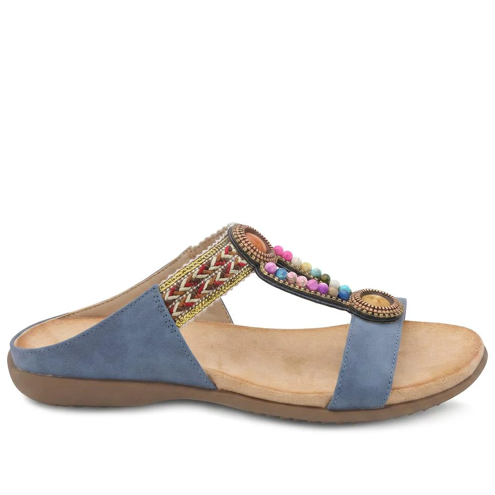 Beaded Lightweight Mule Sandals - BAIZH43012 / 329 166 - Blue - Image 3
